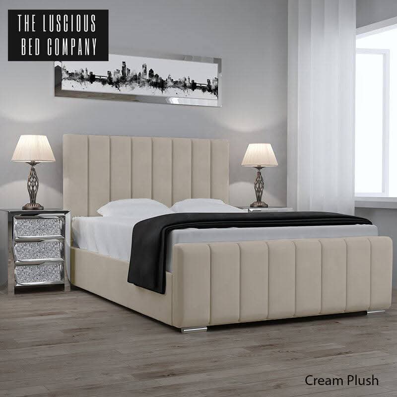 Cream plush bed