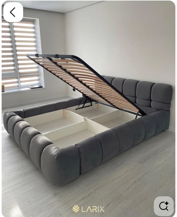 Grey storage bed