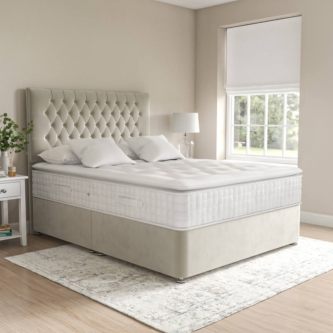 Tufted headboard bed